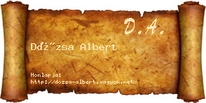 Dózsa Albert névjegykártya