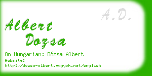 albert dozsa business card