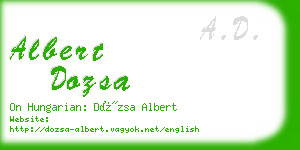 albert dozsa business card